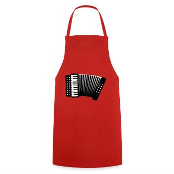 accordion - Cooking Apron - red - Front - AI Model Male 185 dark (185cm)