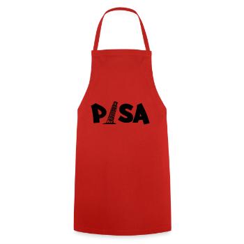 pisa_03 - Kochschürze - Rot - Vorne - AI Model Male 185 dark (185cm)