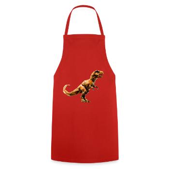 Dinosaure Tyrannosaurus Polygon T-Rex - Tablier de cuisine - rouge - Devant - AI Model Male 185 dark (185cm)
