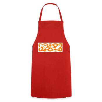 1200px Celtic knot basic linear badorange - Cooking Apron - red - Front - AI Model Male 185 dark (185cm)