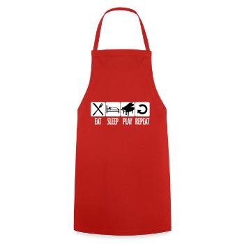 Eat Sleep Piano Repeat Daily Eat Sleep Play - Cooking Apron - red - Front - AI Model Male 185 dark (185cm)