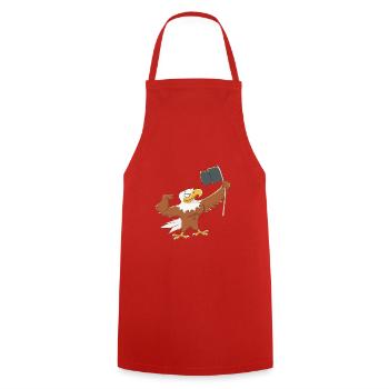 Eagle Flag Fantasy Drawing Bird COMIC - Cooking Apron - red - Front - AI Model Male 185 dark (185cm)