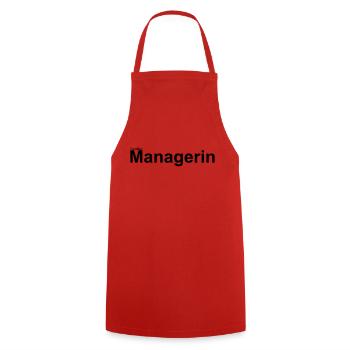 Familien Managerin - Kochschürze - Rot - Vorne - AI Model Male 185 dark (185cm)