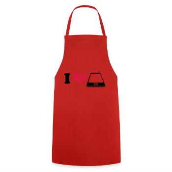 I love Smartphone - Cooking Apron - red - Front - AI Model Male 185 dark (185cm)