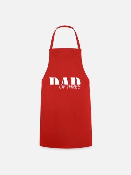Vater von drei Kindern - Papa - Kochschürze - Rot