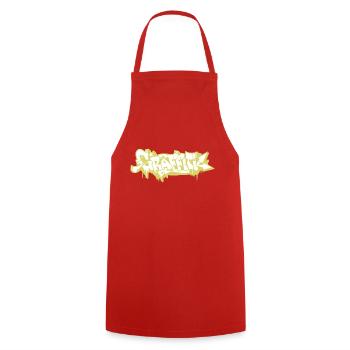 GRAFFITI - Cooking Apron - red - Front - AI Model Male 185 dark (185cm)