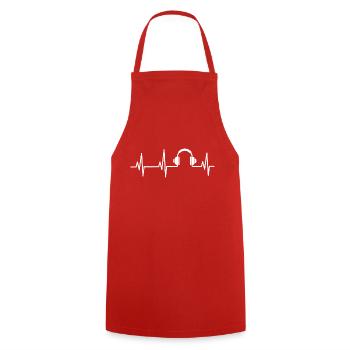 Herzschlag Kopfhörer Musik - Kochschürze - Rot - Vorne - AI Model Male 185 dark (185cm)