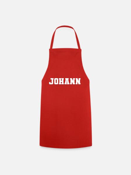 Name - Johann - Kochschürze - Rot