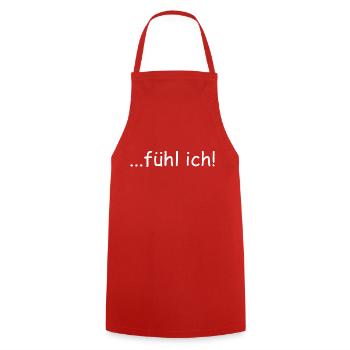 Fühl Ich! - Kochschürze - Rot - Vorne - AI Model Male 185 dark (185cm)