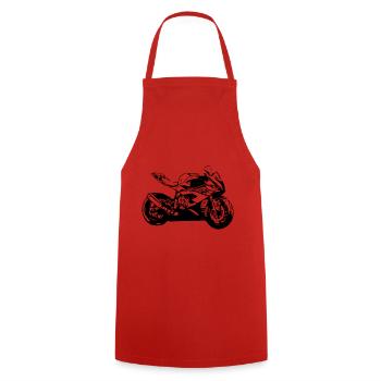 moto - Tablier de cuisine - rouge - Devant - AI Model Male 185 dark (185cm)