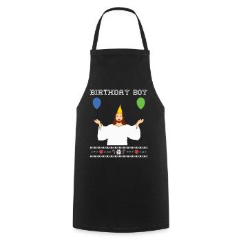 Birthday Boy Jesus - Weihnachtspullover - Kochschürze - Schwarz - Vorne - AI Model Male 185 dark (185cm)