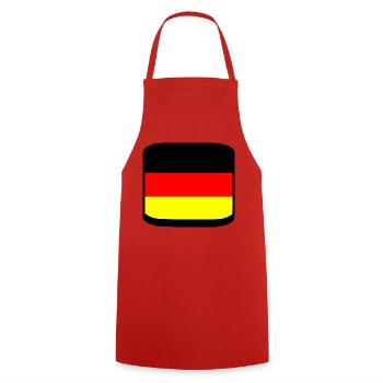 Germany - Cooking Apron - red - Front - AI Model Male 185 dark (185cm)