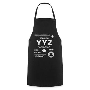 Toronto airport tag - Cooking Apron - black - Front - AI Model Male 185 dark (185cm)