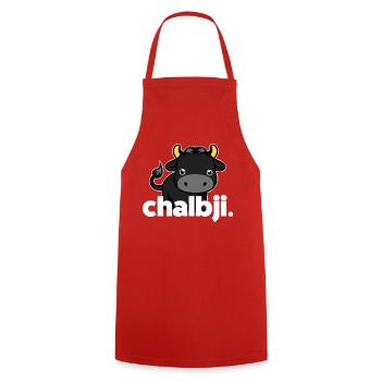 CHALBJI - Cooking Apron - red - Front - AI Model Male 185 dark (185cm)