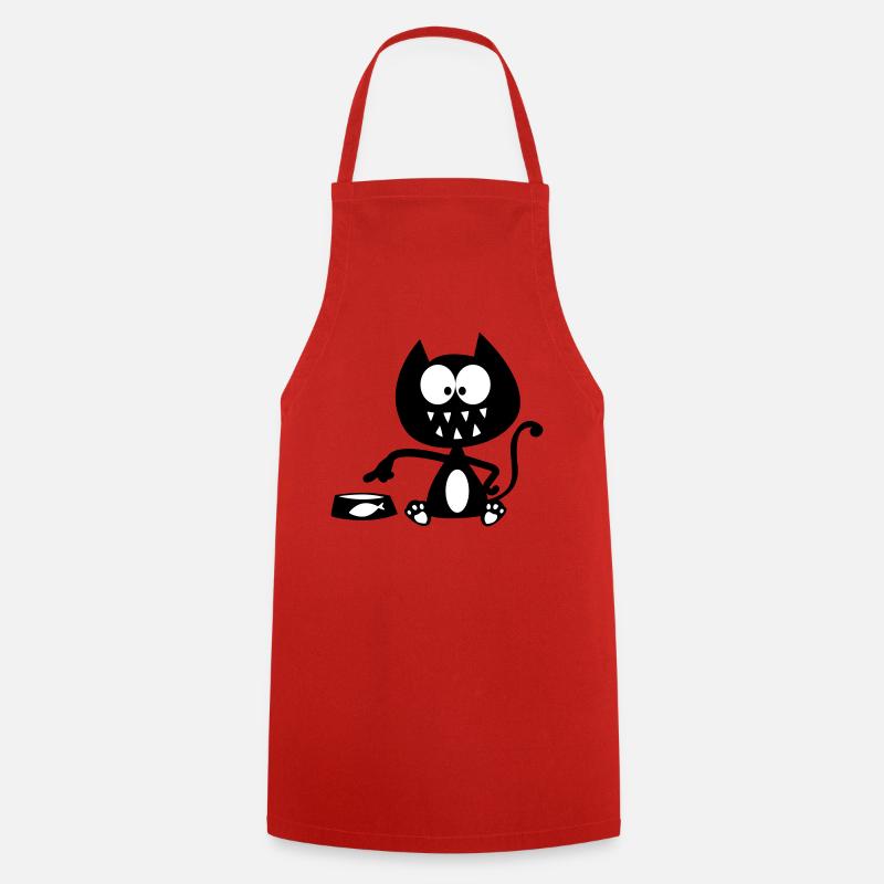 Chat Hungry, chat qui a faim, humour de chat ! - Tablier de cuisine - rouge