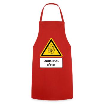 Ours mal léché - Tablier de cuisine - rouge - Devant - AI Model Male 185 dark (185cm)