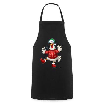 Urlaub Singende Henne Pullover - Kochschürze - Schwarz - Vorne - AI Model Male 185 dark (185cm)