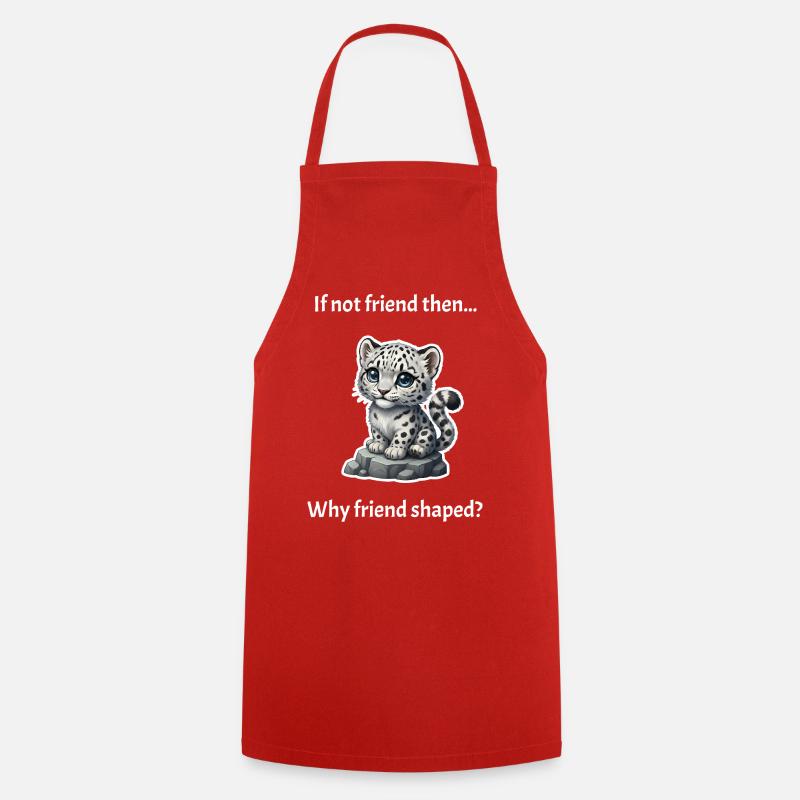 Friend-Shaped Snow Leopard - Cooking Apron - red