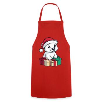 Polar Bear Christmas Gifts Polar Bear - Cooking Apron - red - Front - AI Model Male 185 dark (185cm)