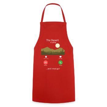 The Desert Is Calling Outdoor Hiking Adventure - Cooking Apron - red - Front - AI Model Male 185 dark (185cm)