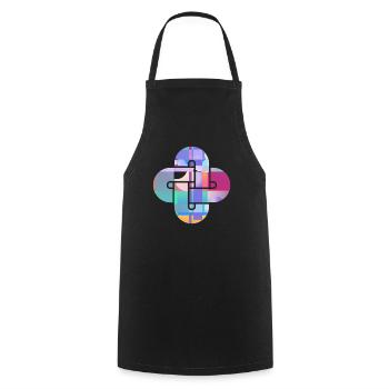 Croix de Nuage en Mosaïque - Tablier de cuisine - noir - Devant - AI Model Male 185 dark (185cm)