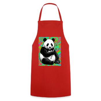 Panda - Kochschürze - Rot - Vorne - AI Model Male 185 dark (185cm)