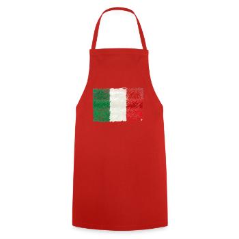 Gekritzelte italienische Flagge - Kochschürze - Rot - Vorne - AI Model Male 185 dark (185cm)
