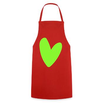Neon-Grünes Herz-Icon Minimal retro style - Kochschürze - Rot - Vorne - AI Model Male 185 dark (185cm)