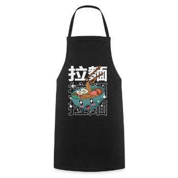 Bol de Ramen Kawaii - Tablier de cuisine - noir - Devant - AI Model Male 185 dark (185cm)
