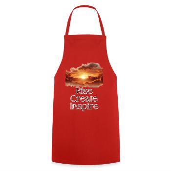 Rise Create Inspire Sunset Motivation - Cooking Apron - red - Front - AI Model Male 185 dark (185cm)