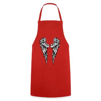Comic Angel - Cooking Apron - red - Front - AI Model Male 185 dark (185cm)