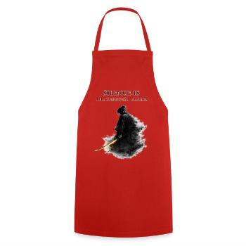 Silence Is The Sharpest Blade Samurai Stoic Gift - Cooking Apron - red - Front - AI Model Male 185 dark (185cm)