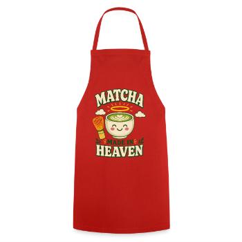 Matcha Made in Heaven - Cooking Apron - red - Front - AI Model Male 185 dark (185cm)