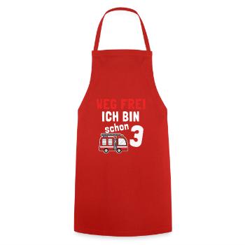 Kindergeburtstag 3 Jährige Feuerwehr Auto - Kochschürze - Rot - Vorne - AI Model Male 185 dark (185cm)