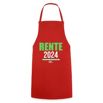 Rentner 2024 Ruhestand 2024 Der Countdown läuft - Kochschürze - Rot - Vorne - AI Model Male 185 dark (185cm)