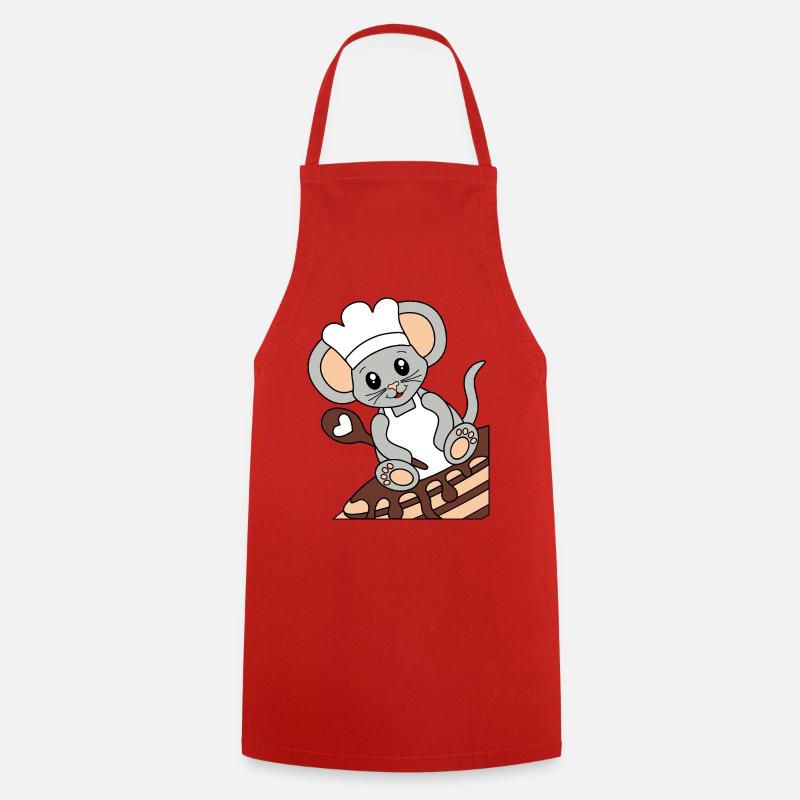 Mouse cook on pancakes - Cooking Apron - red