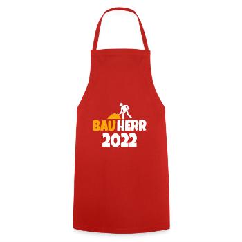 Bauherr Hausbau Eigenheim Richtfest 2022 - Kochschürze - Rot - Vorne - AI Model Male 185 dark (185cm)