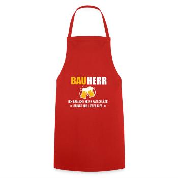 Bauherr Bier Hausbau Eigenheim Richtfest 2022 - Kochschürze - Rot - Vorne - AI Model Male 185 dark (185cm)