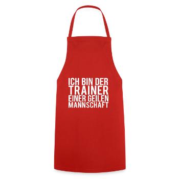 Fußballtrainer Spruch Bester Trainer Fußballcoach - Kochschürze - Rot - Vorne - AI Model Male 185 dark (185cm)