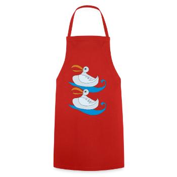 paire de mouettes - Tablier de cuisine - rouge - Devant - AI Model Male 185 dark (185cm)