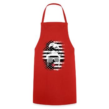 Woman Glasses Red Lips Mouth American Flag - Cooking Apron - red - Front - AI Model Male 185 dark (185cm)