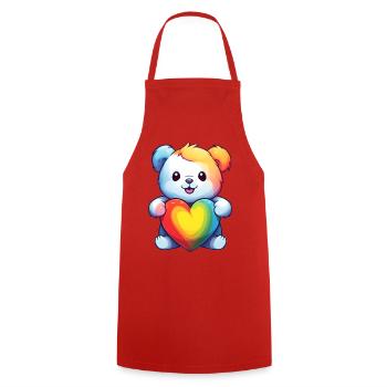 Love is a Bear Necessity - Cooking Apron - red - Front - AI Model Male 185 dark (185cm)