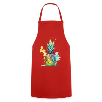 Ananas - Kochschürze - Rot - Vorne - AI Model Male 185 dark (185cm)