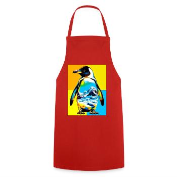 penguin - Cooking Apron - red - Front - AI Model Male 185 dark (185cm)