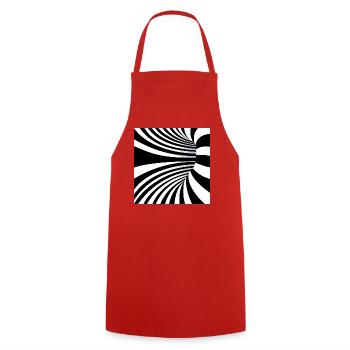 Monochromer Spiralfluss - Kochschürze - Rot - Vorne - AI Model Male 185 dark (185cm)