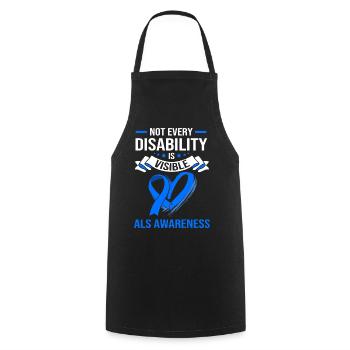 ALS nerve disease - Cooking Apron - black - Front - AI Model Male 185 dark (185cm)