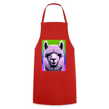 Alpaca - Cooking Apron - red - Front - AI Model Male 185 dark (185cm)