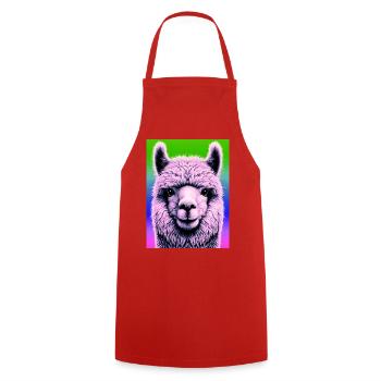 Alpaca - Cooking Apron - red - Front - AI Model Male 185 dark (185cm)