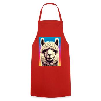 Alpaca - Cooking Apron - red - Front - AI Model Male 185 dark (185cm)