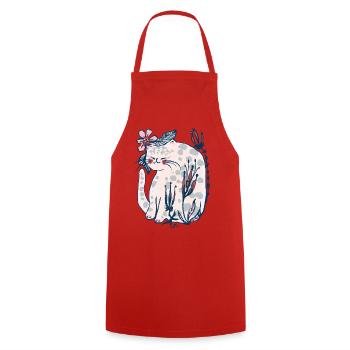 SPRING KITTY - Cooking Apron - red - Front - AI Model Male 185 dark (185cm)